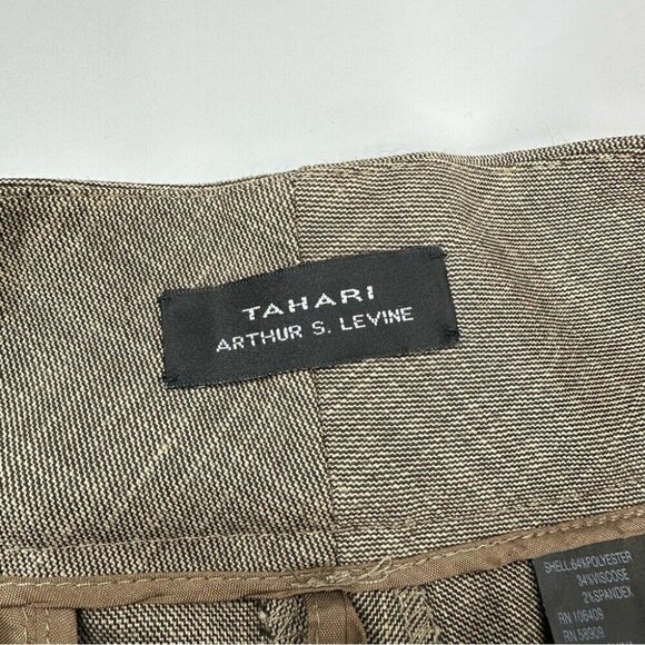 Tahari ASL Women's Tan Mid-Rise Flare Business Career Trouser 4T/W30/L33 - Picture 5 of 10